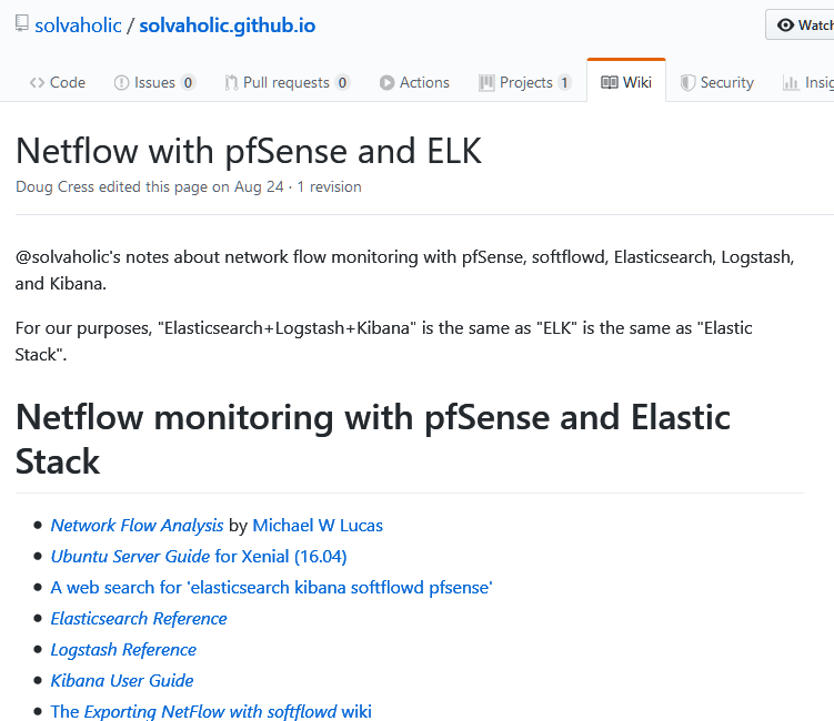 Netflow with pfSense and ELK | Lifeforce Software: Tips and Research