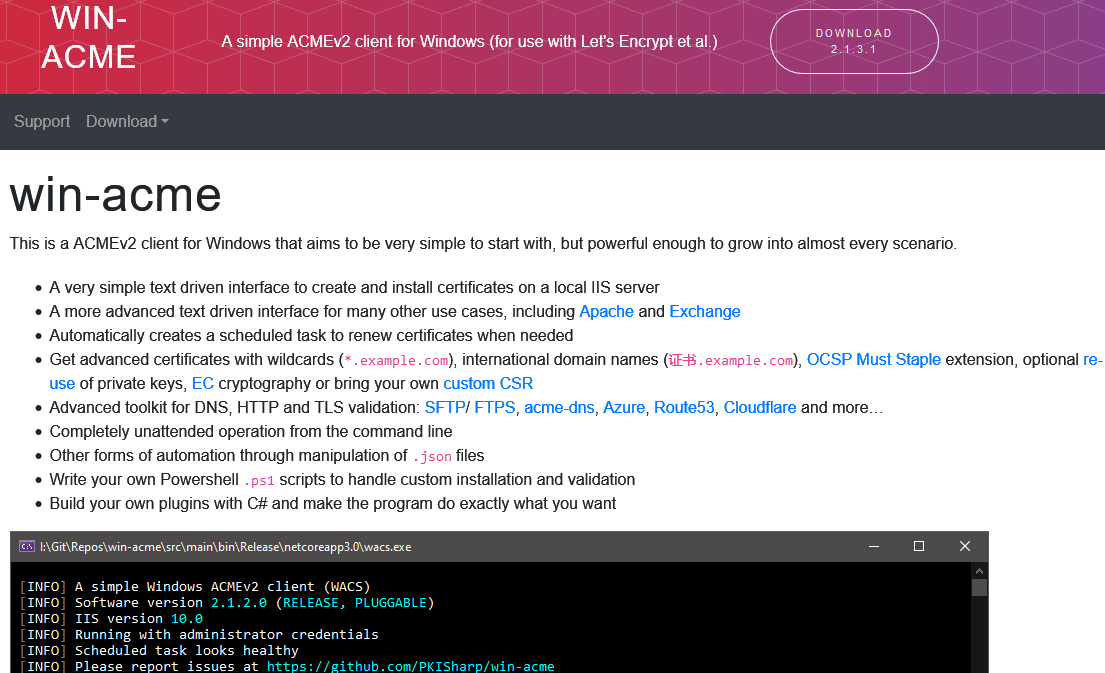 WIN-ACME-A simple ACMEv2 client for Windows (for use with Let’s Encrypt ...